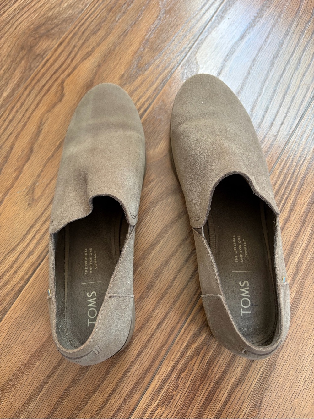TOMS Women’s Taupe Suede Slip-On Shoes